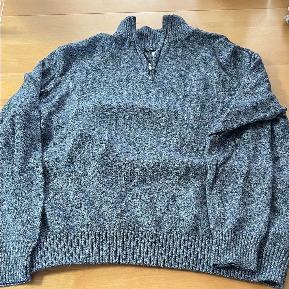 Croft & Barrow Men's Blue/Gray Zip-Up Sweater